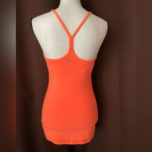 Lululemon power Y tank orange built in shelf bra workout yoga top size 6